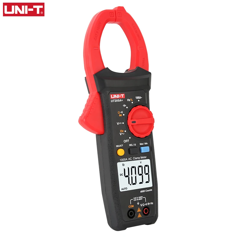 UNI-T  Digital Clamp Meter UT205A+ UT206A+  AC DC Voltage Tester Digital Ammeter Resistance Temperature Test