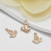 163220pcs 13x10mm 24k champagne gold color plated brass pigeon birds charms pendants high quality diy jewelry accessories