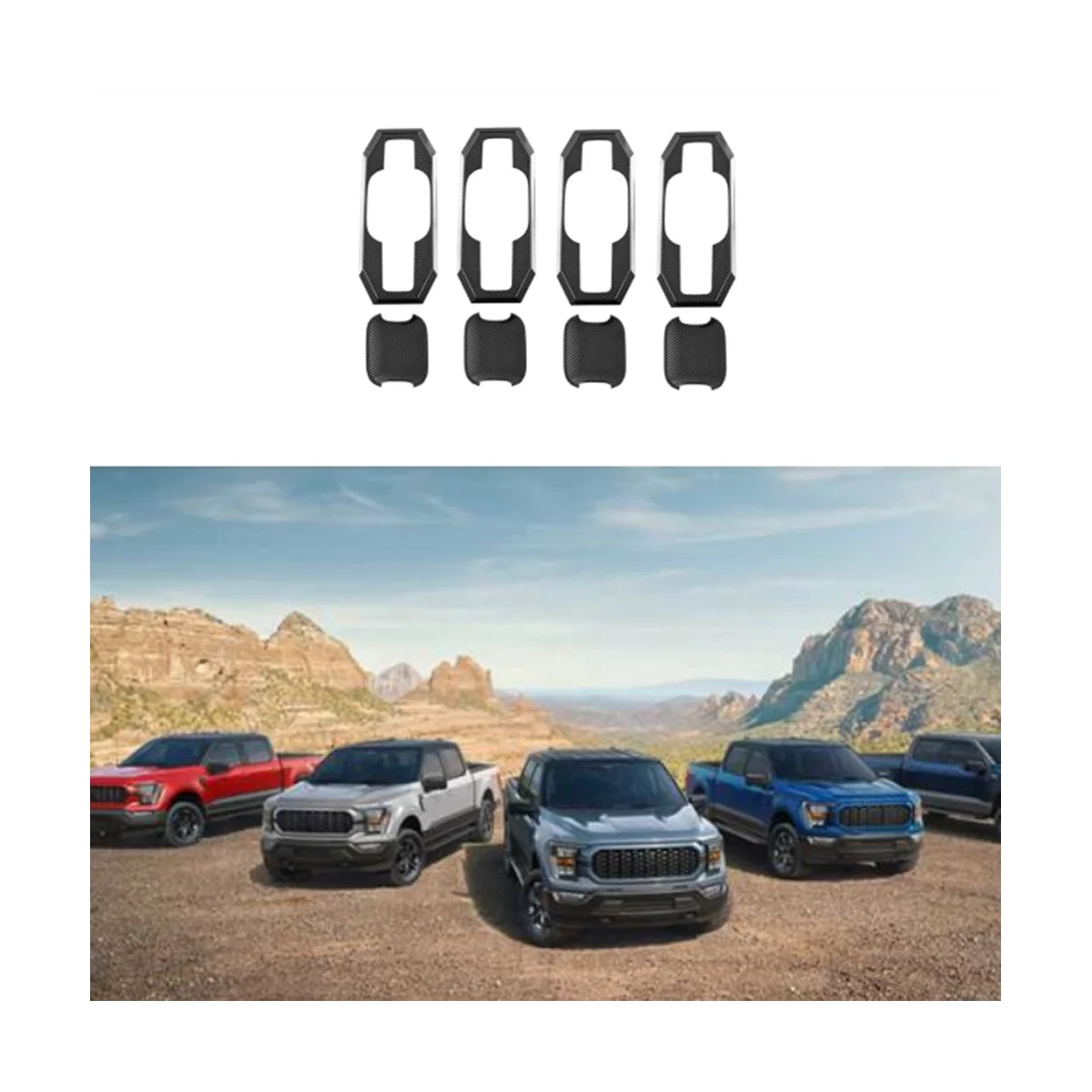 Отделка для крышки карбонового волокна Ford Raptor F150 2021-2023 наклейка на дверную ручку