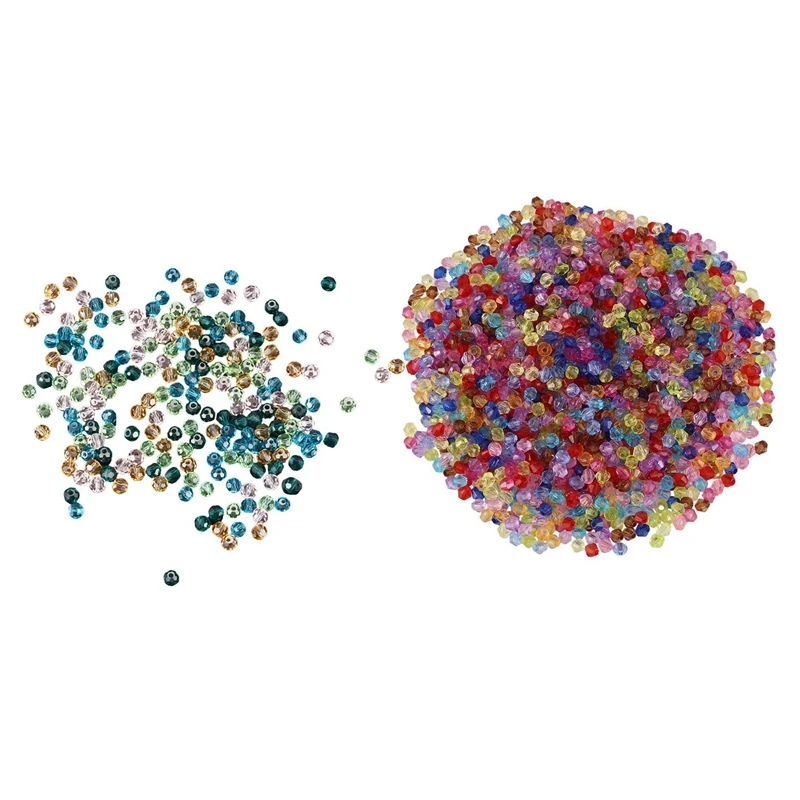 

2200Pcs Mixed Beads 4Mm Random Color, 200 Pcs Round & 200 Pcs Double Pointed Head