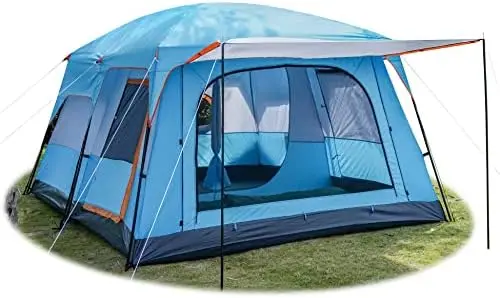 

Большая палатка на 12 человек (стиль B), семейные каюты, 2 комнаты, прямая, 3 двери и 3 окна с сеткой, водонепроницаемая, двухслойная, большая