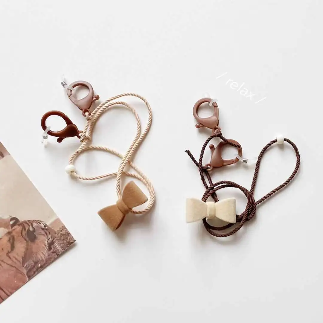 

New Style Simple Creative Cartoon Bowknot Nylon Lanyard Necklace Glasses Chain Earphone Mask