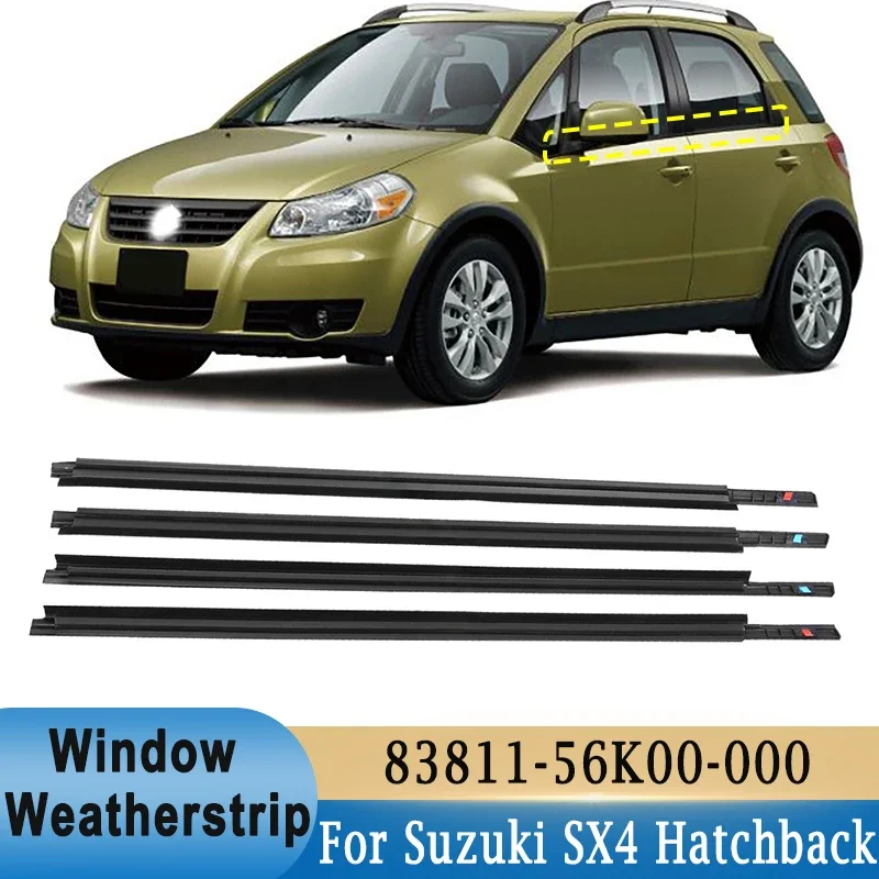 

4 шт. уплотнитель для окна для Suzuki SX4 хэтчбек 83811-56K00-000, молдинг для наружного дверного стекла, уплотнительный ремень, уплотнительные ленты