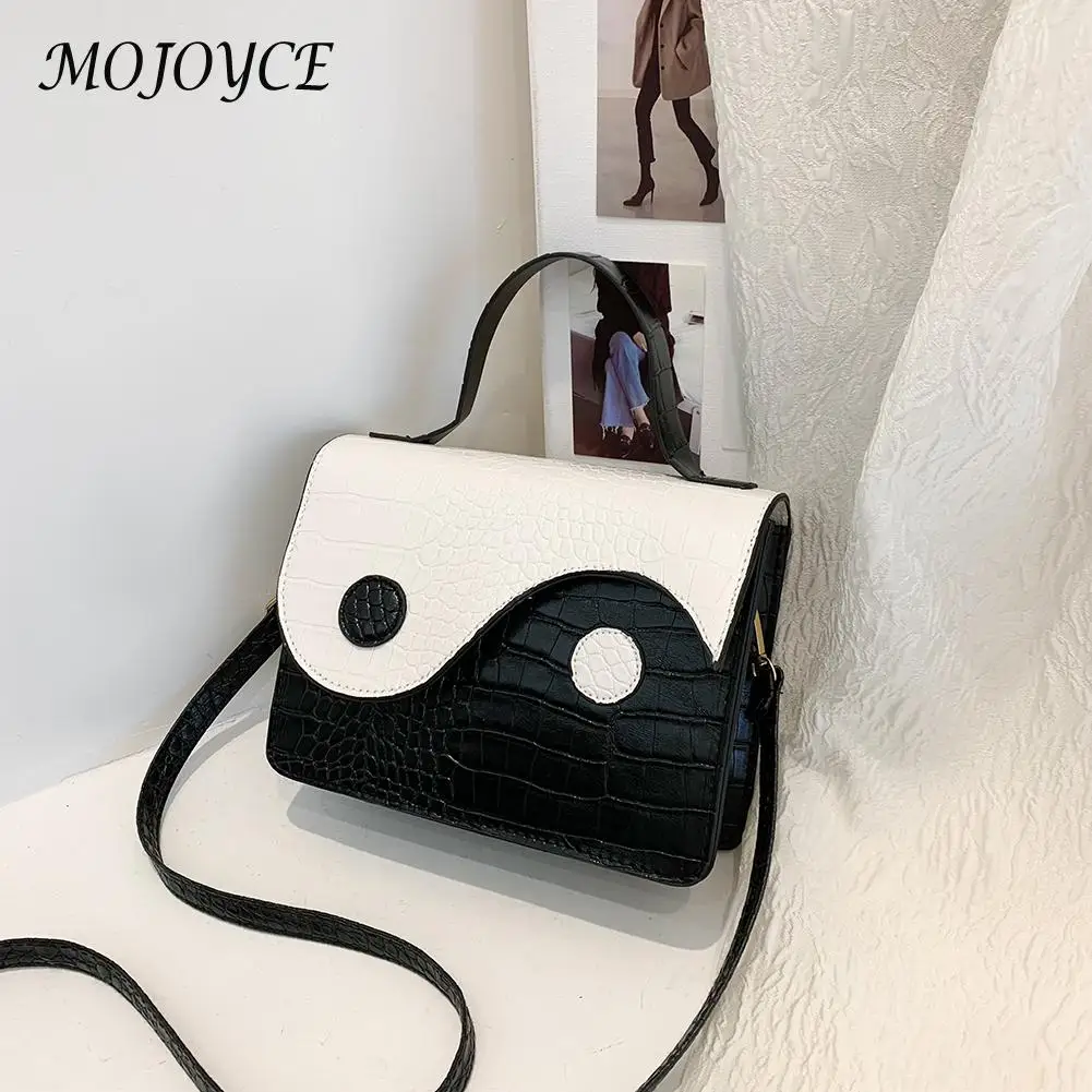 

Women's bag Yin Yang Crocodile Pattern Shoulder Bag PU Leather Flap Crossbody Bag Retro Casual new shoulder bag Fashion Women