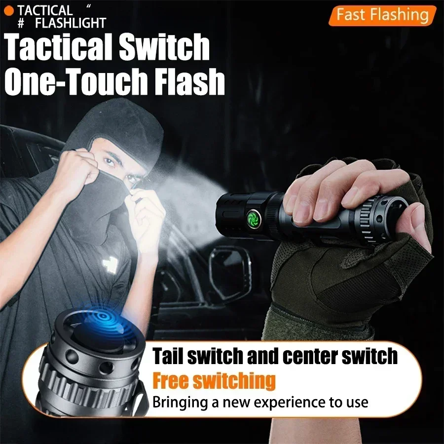 LONGRIVER 2200 люмен EDC фонарик A6 тактические фонари дальнего действия двойной