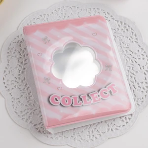 New Hollow Photo Album Hollow Flower Photocard Holder Cartoon Bear Plaid Album Kpop Card Binder Mini Idol Cards Collect Book