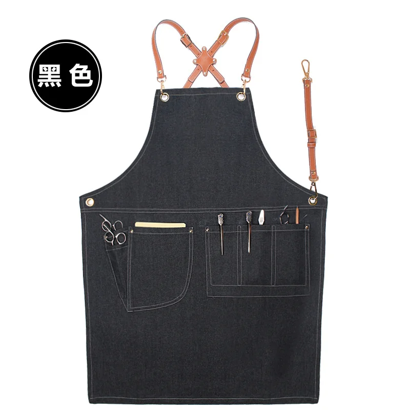 Новинка искусственный джинсовый Рабочий Фартук бариста Парикмахерская рабочая