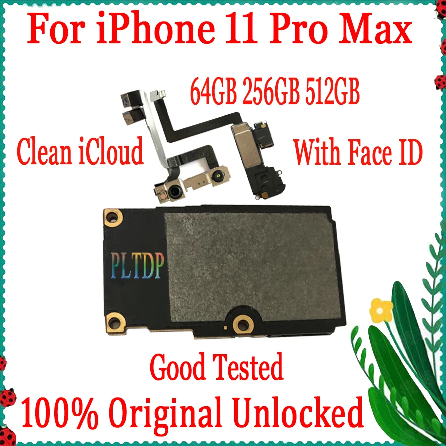 

Free ICloud For IPhone 11 PRO MAX Motherboard 64GB 256GB 512GB Original Unlocked Logic Board Support IOS Update&TLE 4G Mainboard