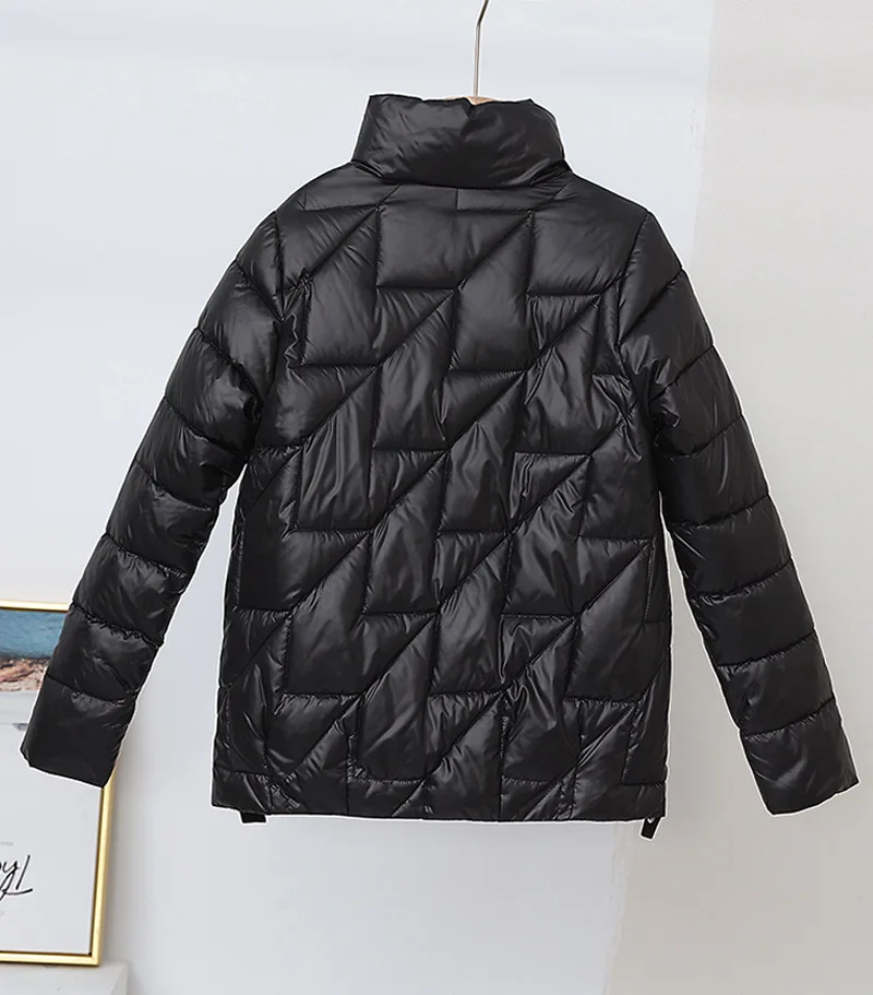 2022 Winter Parkas Women Long Sleeve Stand Collar Thick Cotton Coat Loose Casual Zipper Cardigan Solid Fashion Women's Jackets