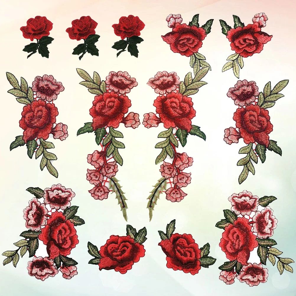 

Applique Rose Floral Patches Flower Appliques Lace Patch Sew Cloth Clothes Sewing Decorative Embroidery Craft Accessory Shaped