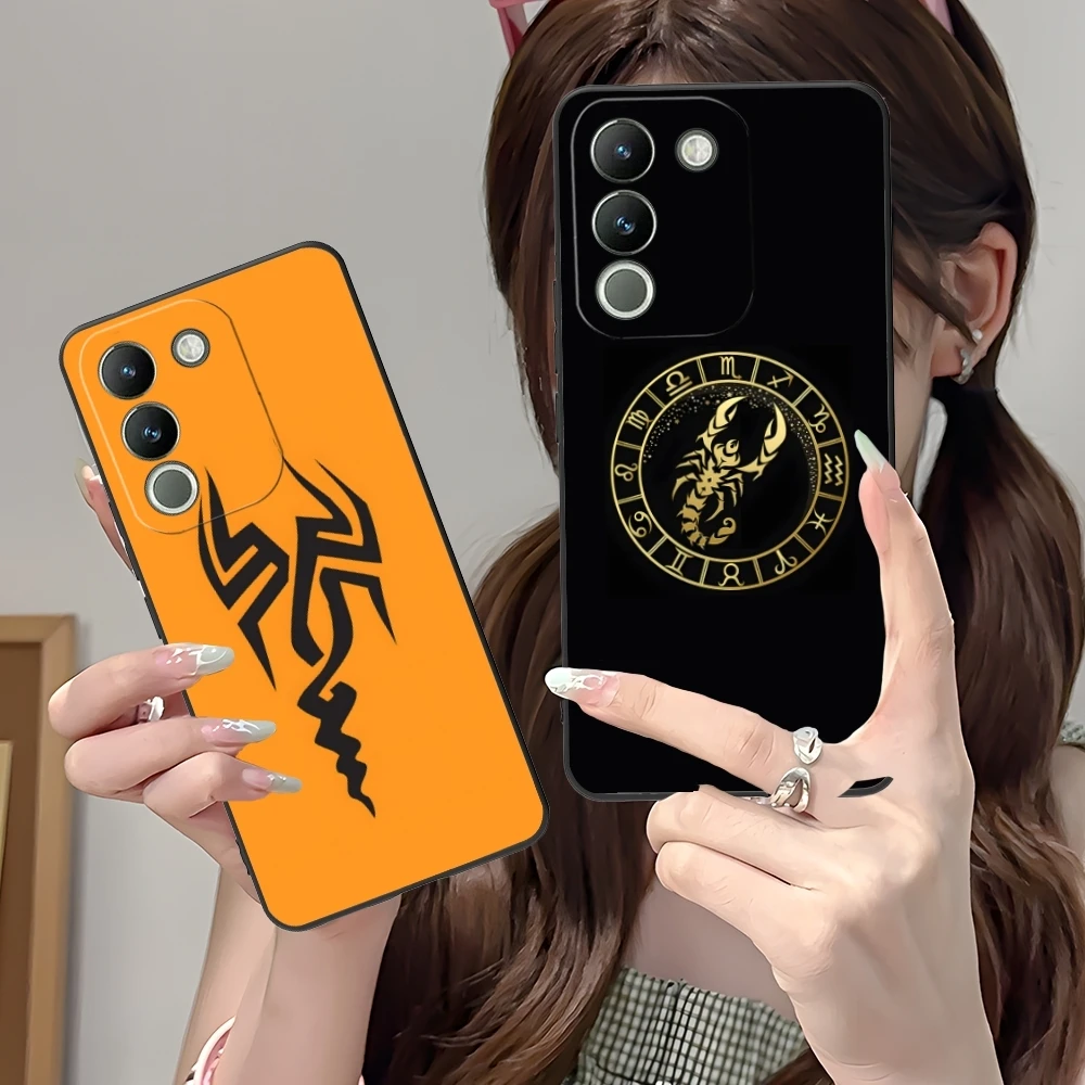 Colored Golden Scorpio Mobile Cell Phone Case for VIVO Y95 Y93 Y31 Y20 V19 V17 V15 Pro X60 NEX Black Soft Cover Shell