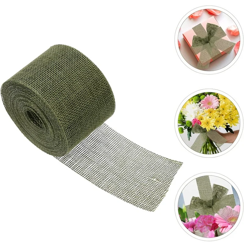 Искусственная льняная режущая лента праздничная из мешковины декоративная для