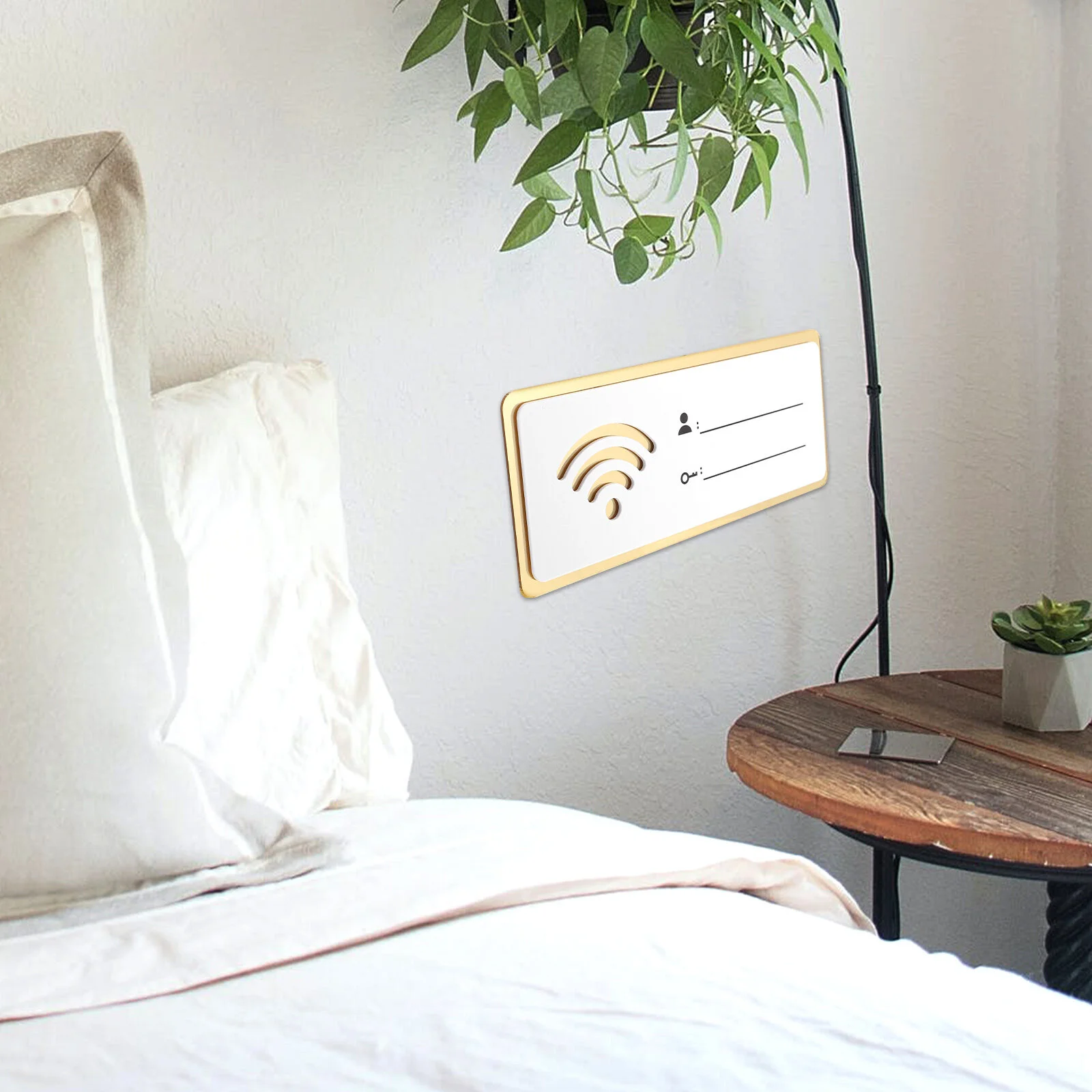 

White Decorations Acrylic Adhesive Internet Password Sign for Hotel Shop