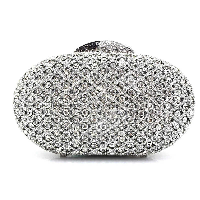 Crystal diamond bag Ladies' dinner bag hollow out diamond inlaid mini bag hand holding bag ladies' dress bag