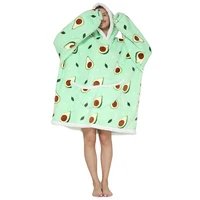 avocado printed oversized hoodie blanket for adult children outdoor hoody sweatshirt wearable blanket pullover hoody blanke 2021