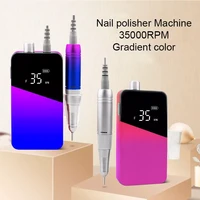 gradient color handle nail drill machine 35000rpm portable rechargeable cordless electric e file polisher manicure set