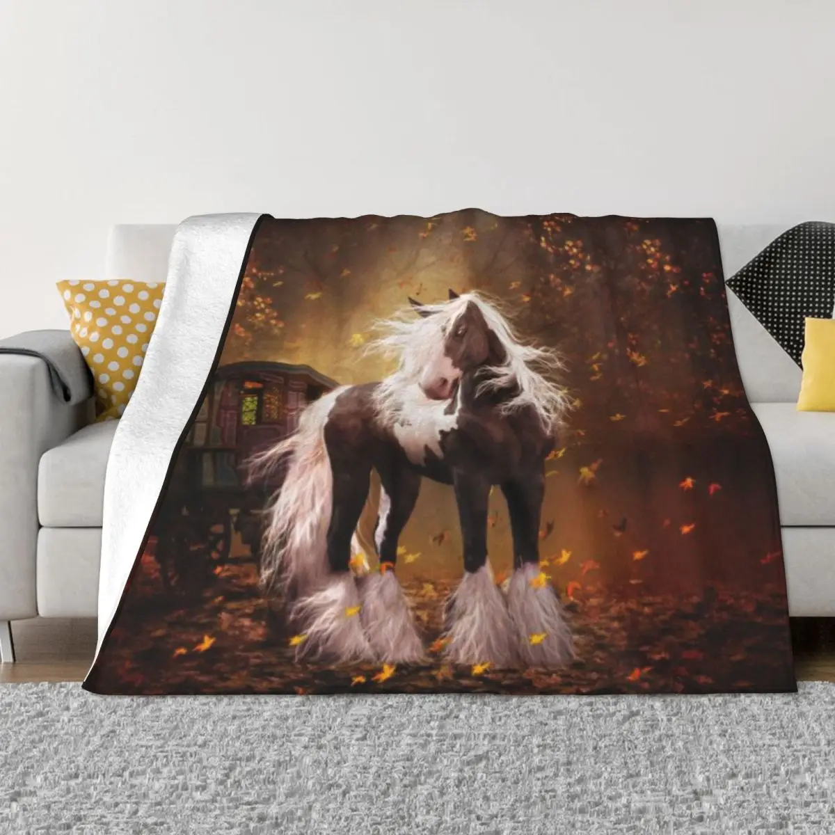 Цыганское золотисто-цыганское одеяло Vanner Horse ультрамягкое Флисовое