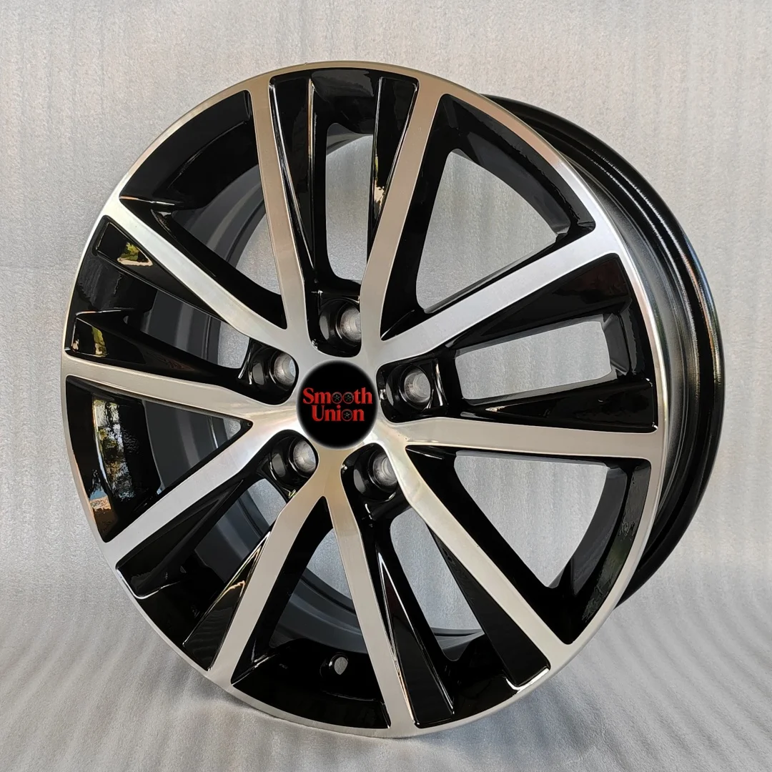 Фото Литые диски Smooth Union из нового алюминиевого сплава R15*J6 ET38 CB57.1 PCD5*100, черная отделка, дизайн с несколькими спицами, для дооснащения/модернизации №2