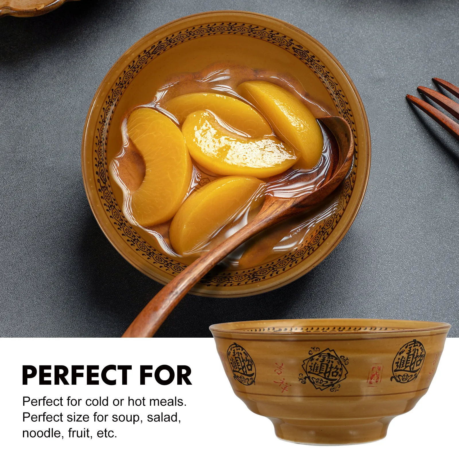 Фото Керамическая миска (1 шт.) для еды: безопасная, пищевая, для лапши, супов, рамена, риса, салатов, пасты, фруктов, хлопьев. Кухонная посуда для домашнего использования. №1