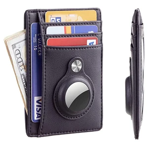 New RFID Anti-theft Card Bag for Women Men Leather Wallet Protective Case Shockproof Anti Scratch Shell Cover For AirTags