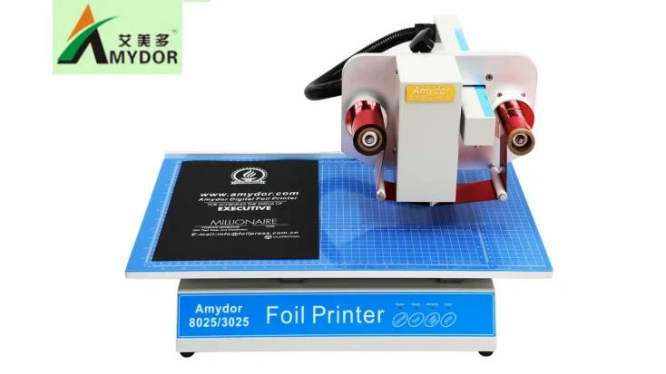 

AMD8025 digital flatbed printer, foil press machine, foil stamping and gold printing on leather book thesis cover price