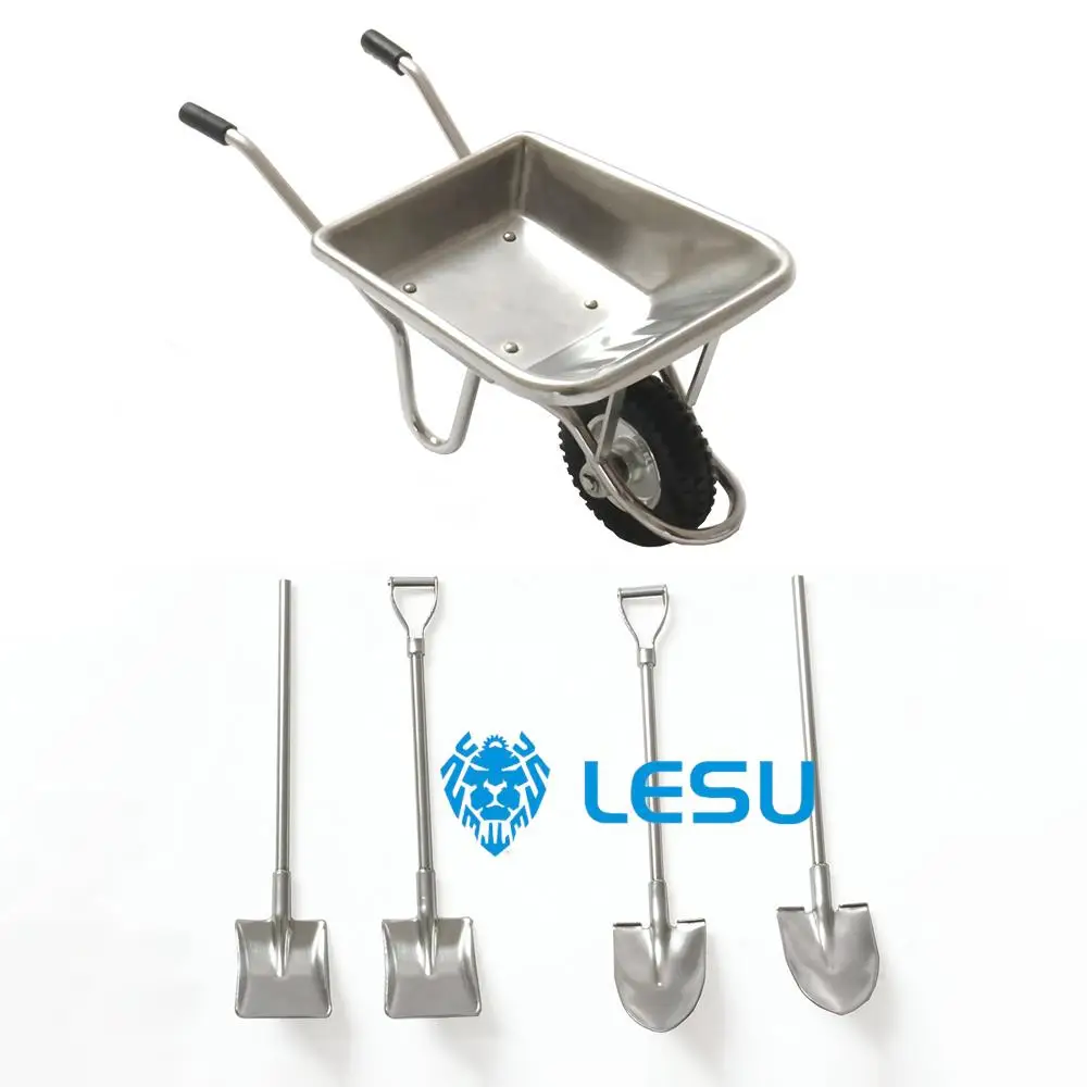 

LESU 1/14 Metal Tool Sets Square Round Spade Wheelbarrow Model RC Engineering Constrution Vehicle Truck Car Toys Parts THZH1481