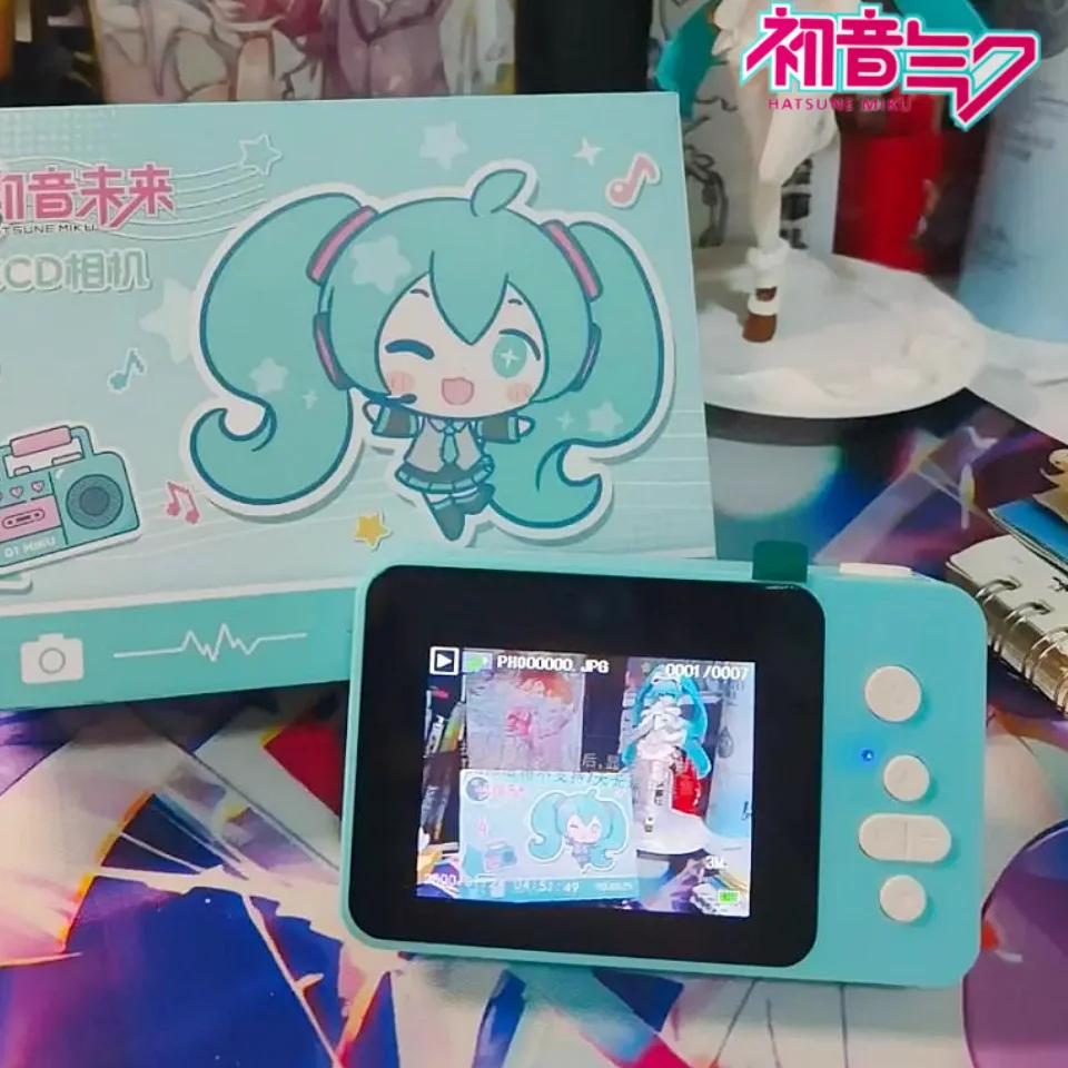 Фото Цифровая камера Hatsune Miku CCD 600 мАч, мультяшная аниме-фигурка, периферийное устройство Miku, подарки на день рождения для детей, предзаказ №2