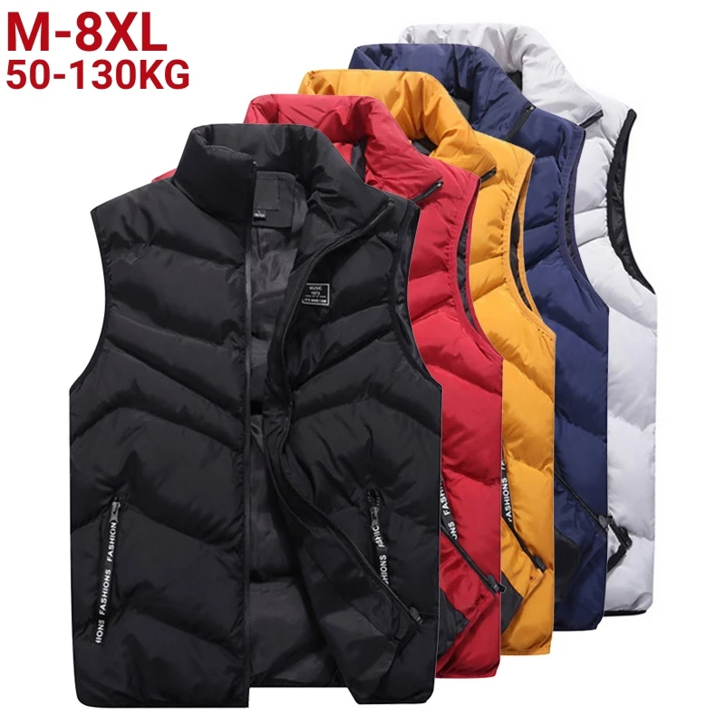 

Plus Size Mens Jacket Sleeveless Vest Spring Thermal Soft Vests Casual Coats Male Cotton Men'S Vest Men Thicken Waistcoat 8xl