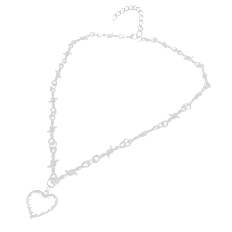 

Punk Chain Choker Necklace for Women Teen Girl Goth Heart Thorns Gothic Necklace
