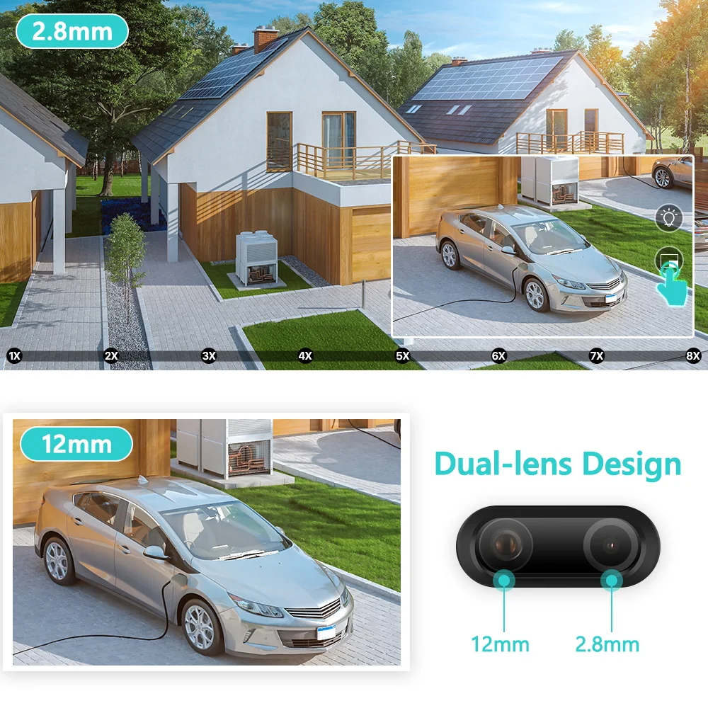 4K 8MP PTZ IP-камера с двумя объективами 8-кратный зум WiFi Наружная камера
