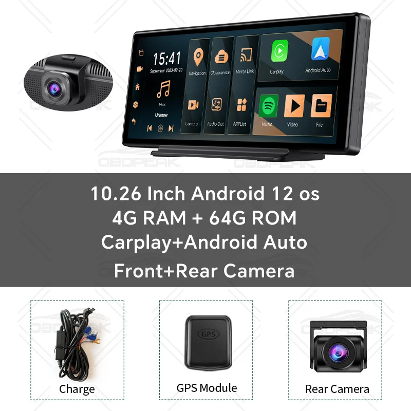 

K50 4G + 64G 10,26 4G Android 13 AI Экран GPS-навигация Carplay Android AUTO Двойной объектив Видеорегистратор Зеркало заднего вида Видеорегистратор