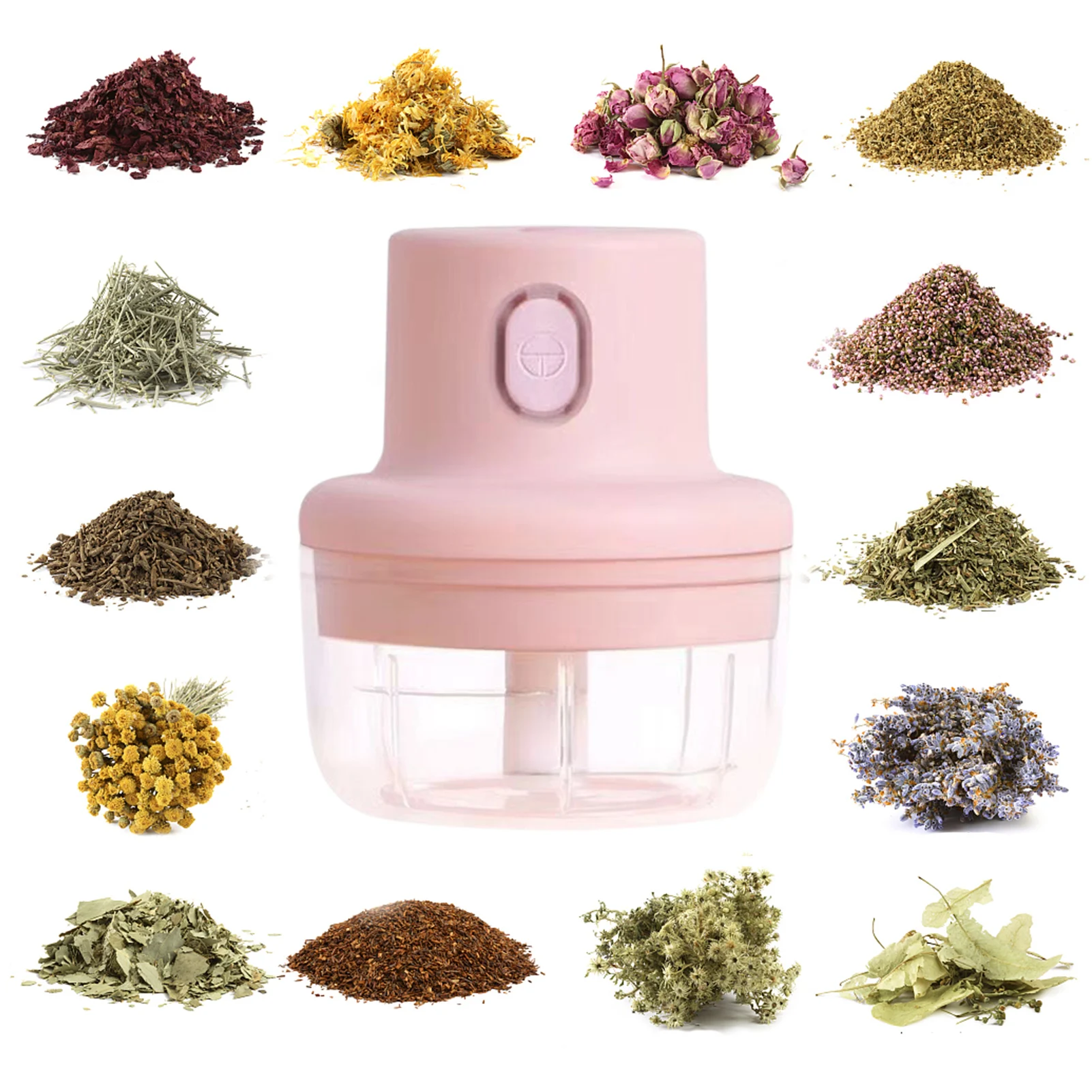 

3.94in Electric Herb Grinder USB Charge Spice Grinding Tool Rechargeable Dry Herb Grinders With Clear Chamber Safety Lock Design