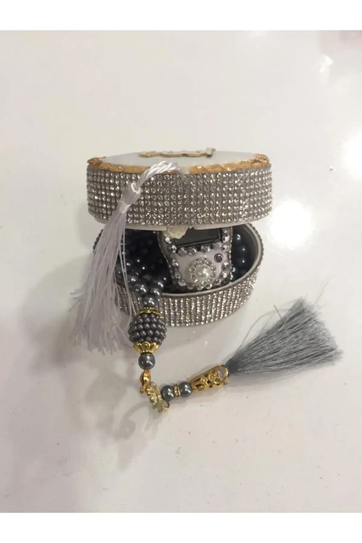

Luxury Cubic Zirconia Zikirmatik And Pearl Tesbihli Special Stone Pattern Boxed Set