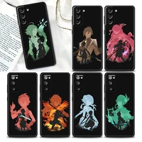 genshin impact anime phone case for samsung galaxy s20 s21 fe s10 s9 s8 s22 plus ultra 5g s10e lite luxury case black soft cover