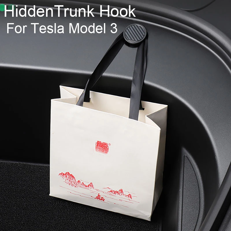 

For Tesla Model 3 20-22 HiddenTrunk Hook Cargo Front Trunk Bag Hook Holder Hanger 2PCS