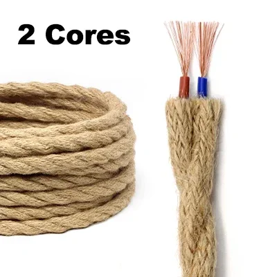 

Винтажная пеньковая веревка для лампы 1-10 м, 2/3 ядра, 0,5/0,75 мм2