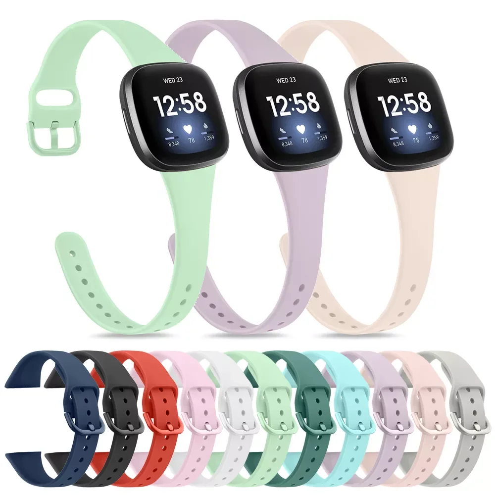 

Slim Silcone Strap For Fitbit Versa 3 Sense Band Soft Wrsitband Watchband Correa For Fitbit Sense Versa 3 Strap Band Accessories