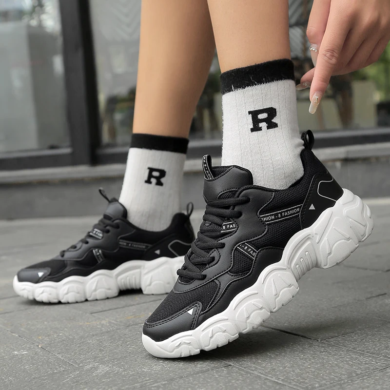 Brand Women Casual Shoes Breathable Fashion Sneakers Zapatos Mujer Thick Sole Big Size 41 Female Walking Shoes Summer Woman Shoe