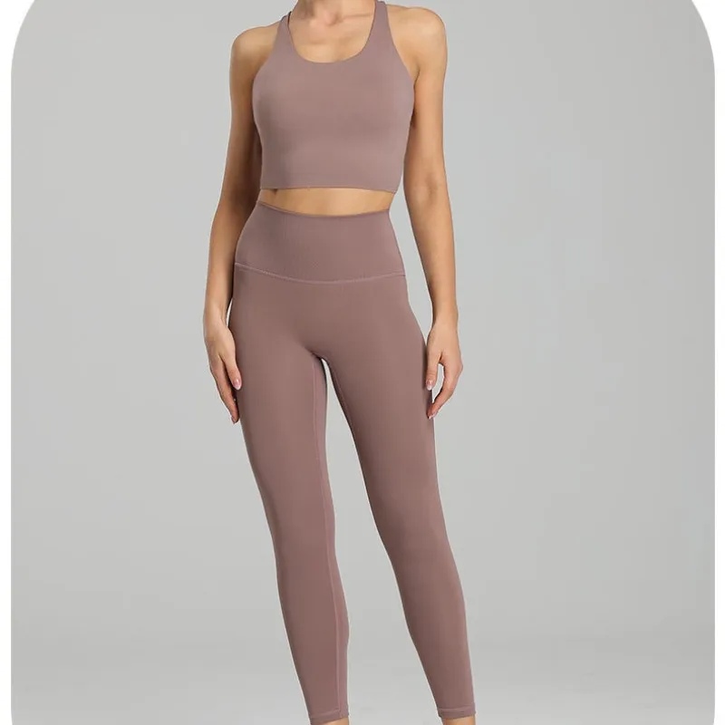 Yoga Fitness Suit Women's Tight Fit Large Dry Yoga Suit Top Set Professional Running Underwear Sportswear Summer Yoga Suit Women