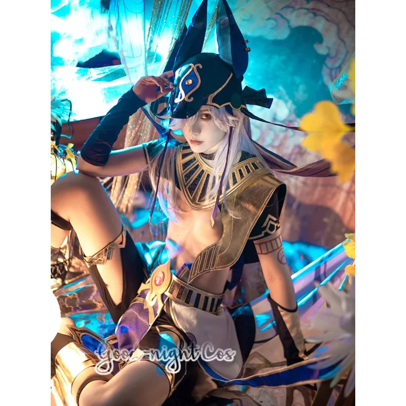 Парик для косплея игры Cyno головной убор Мужская Боевая униформа Хэллоуин