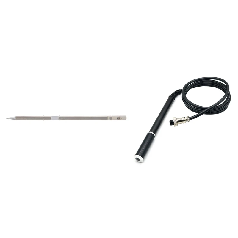 

1 Pcs T12-BL Iron Tips For Hakko Soldering Rework Station FX-951 FX-95 & 1 Pcs 4-Core T12 Aluminum Alloy Handle