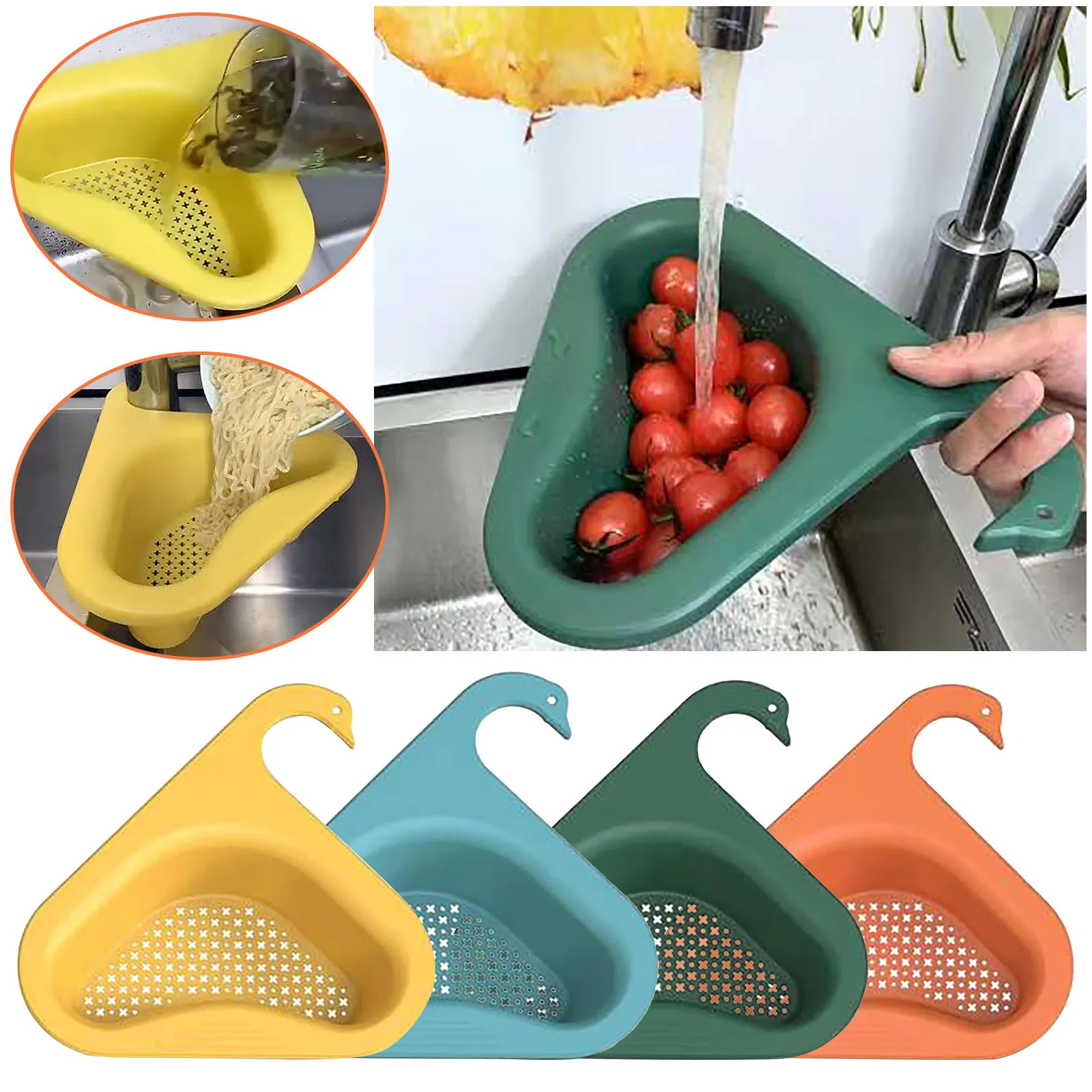 

Multi-Functional Hanging Filtering Draining Rack Drain Basket Kitchen Water Leftovers Soup Filter Rack Wet Dry Waste Separate
