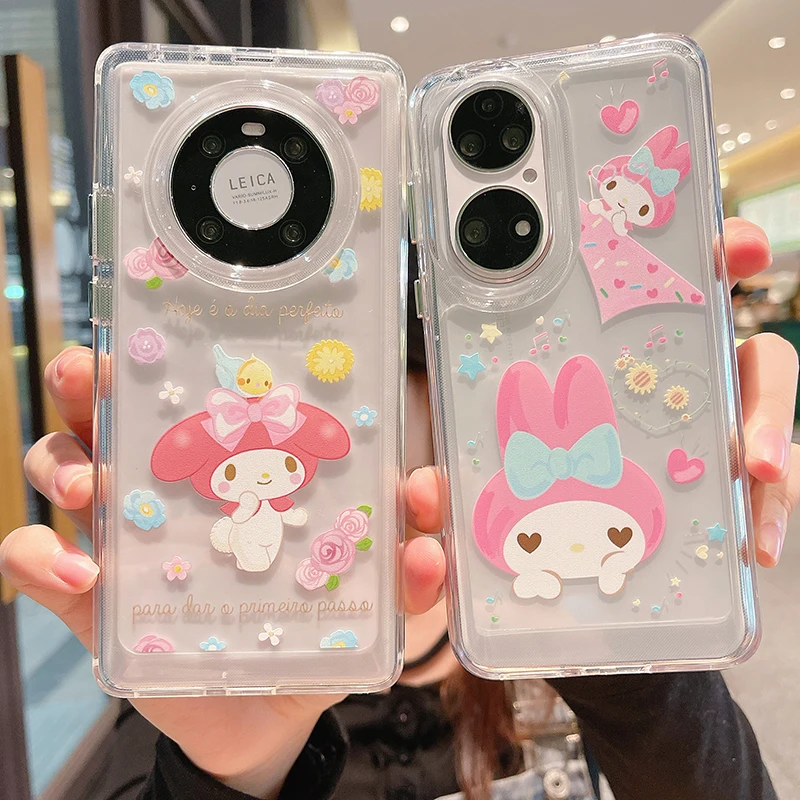 

Bandai My Melody Phone Case for Huawei P30 P40 P50 Pro mate30 40 Pro Honor 50 5G nova7 8 9 Pro Cover