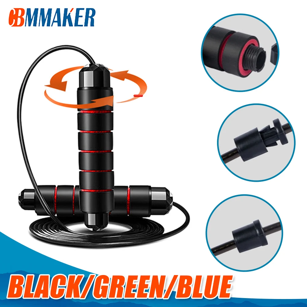 

Fitness Jump Rope Tangle-Free Rapid Speed Jumping Rope Cable with Ball Bearings Steel Skipping Rope Gym Home Exercise Slim Body