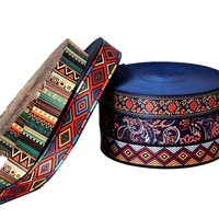 50mm nylon webbing colorful ethnic jacquard webbing for purse bags shoulder strap belt ribbon diy clothing