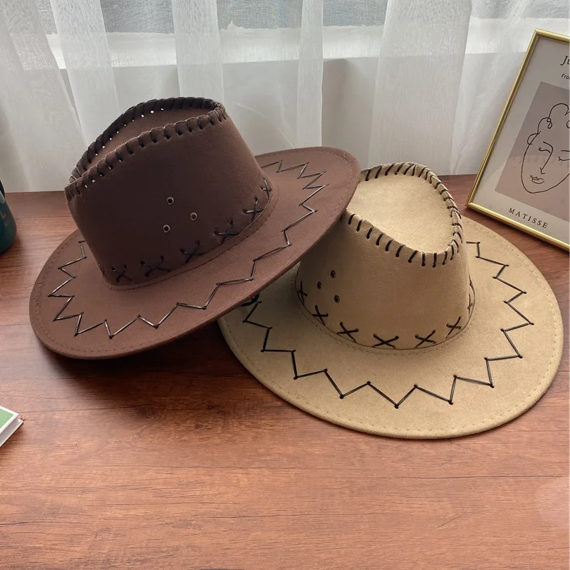 

Fedora Jazz Hat For Men's Wedding Hats For Women Elegant Vintage Wide Brim Cap Luxury Mixed Colors Wool Felt Western Cowboy Hat