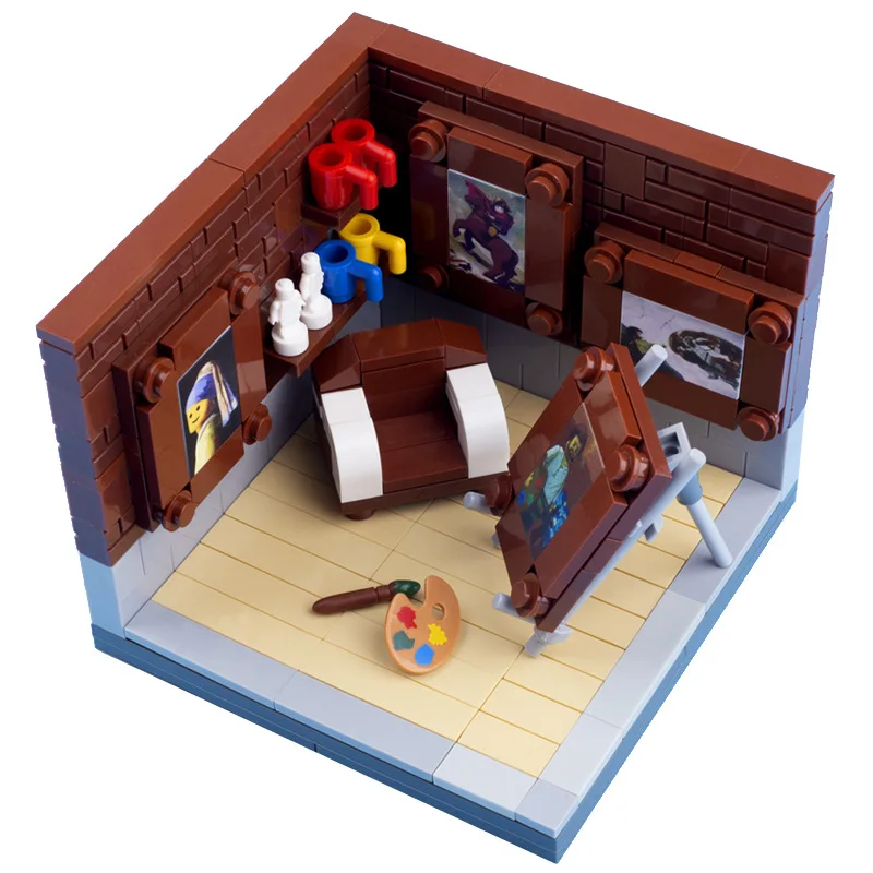 MOC город церковь офис больница душевая комната сборка строительных блоков