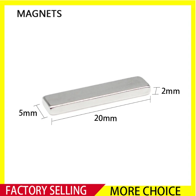 

10/20/50/100/150/200PCS 20x5x2 Strong Block Magnets N35 Permanent Neodymium Magnet 20*5*2 Rectangular Rare Earth Magnet 20x5x2mm