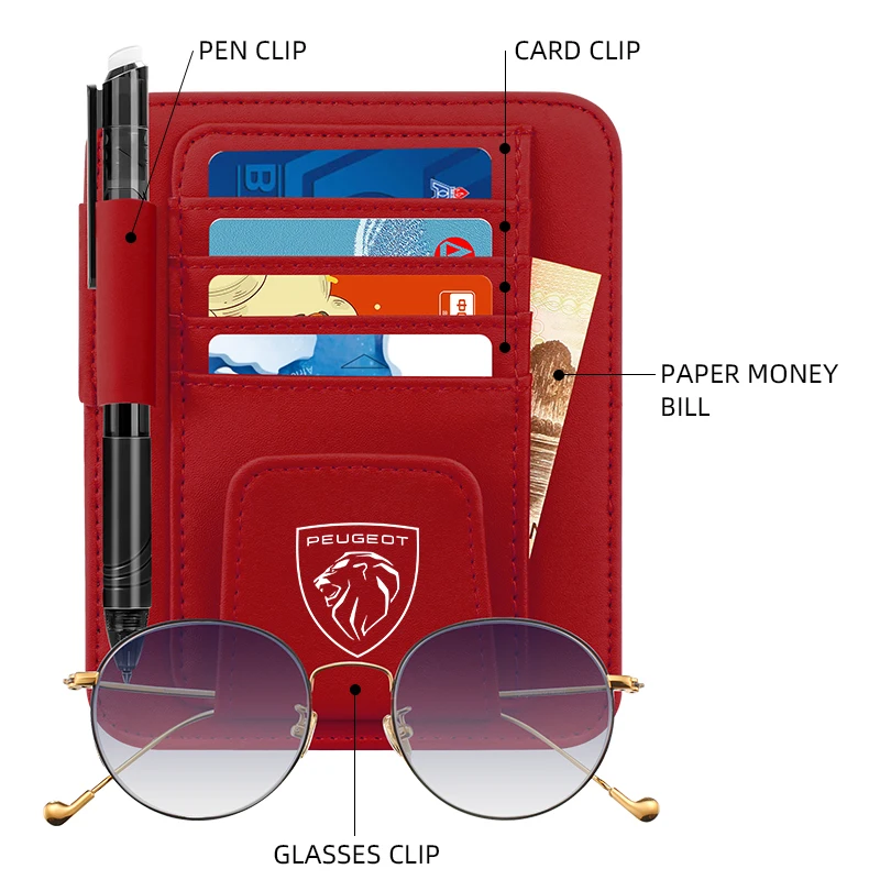 Автомобильный солнцезащитный козырек из ПУ кожи держатель для очков зажим