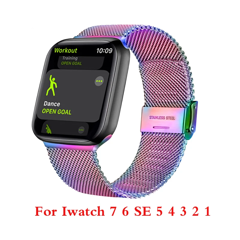 

Магнитный ремешок для Apple watch Band 44 мм 40 мм 45 мм, металлический браслет из нержавеющей стали для Apple watch Series 7 6 SE 5 4 3 2 1